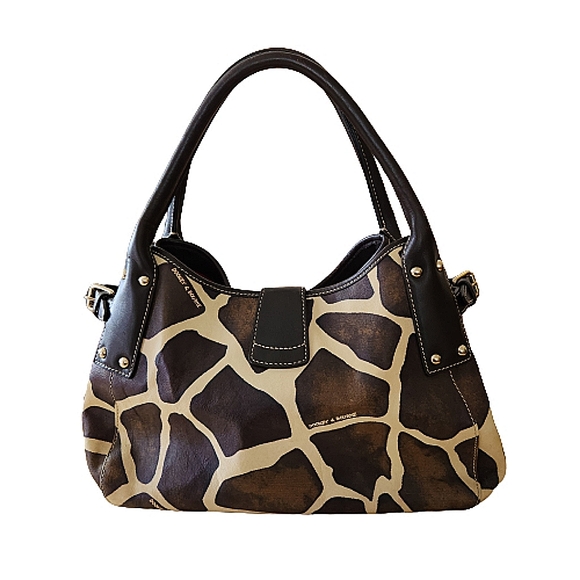 Dooney & Bourke Giraffe Print Shoulder Bag - Brown and Black - Picture 2 of 15